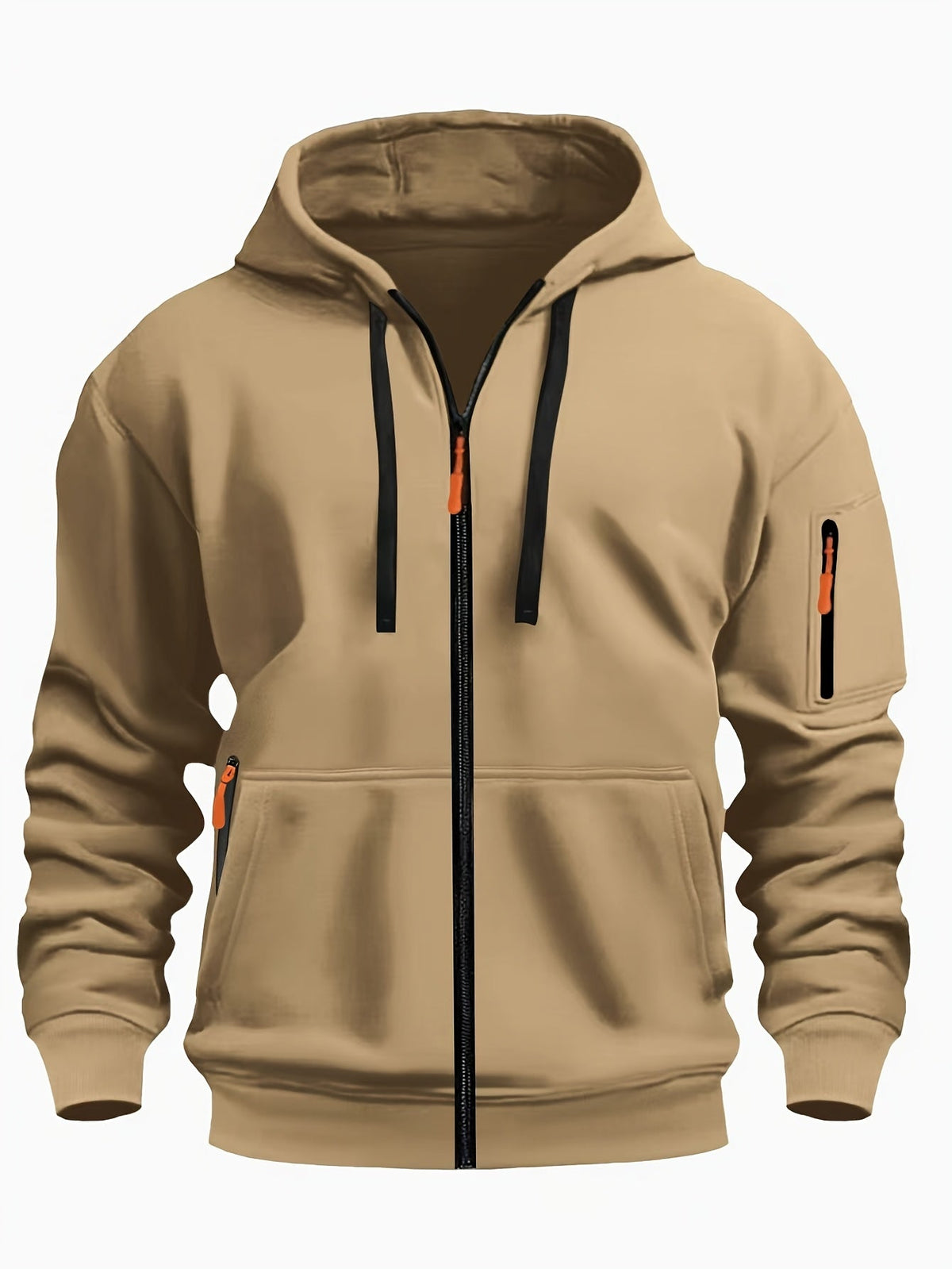 Men's Zip-Up Hoodie with Side Pocket