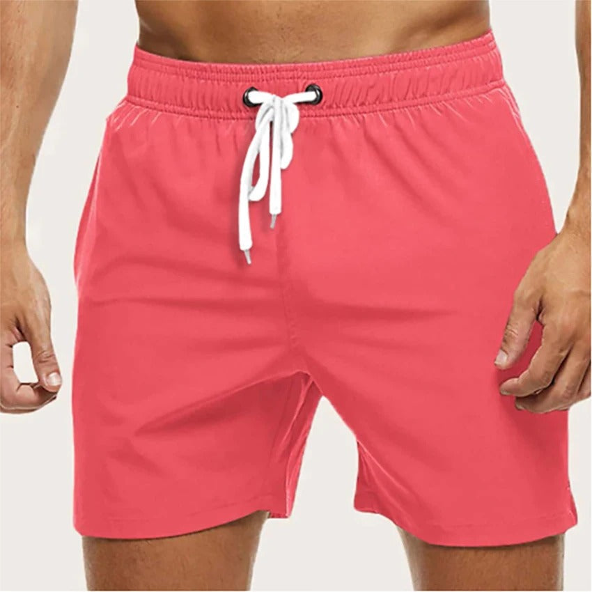 Men's Quick-Dry Swim Shorts with Elastic Waistband for the Beach