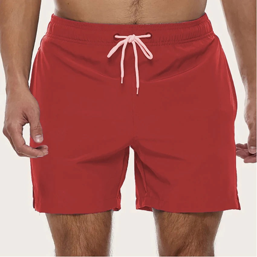 Men's Quick-Dry Swim Shorts with Elastic Waistband for the Beach