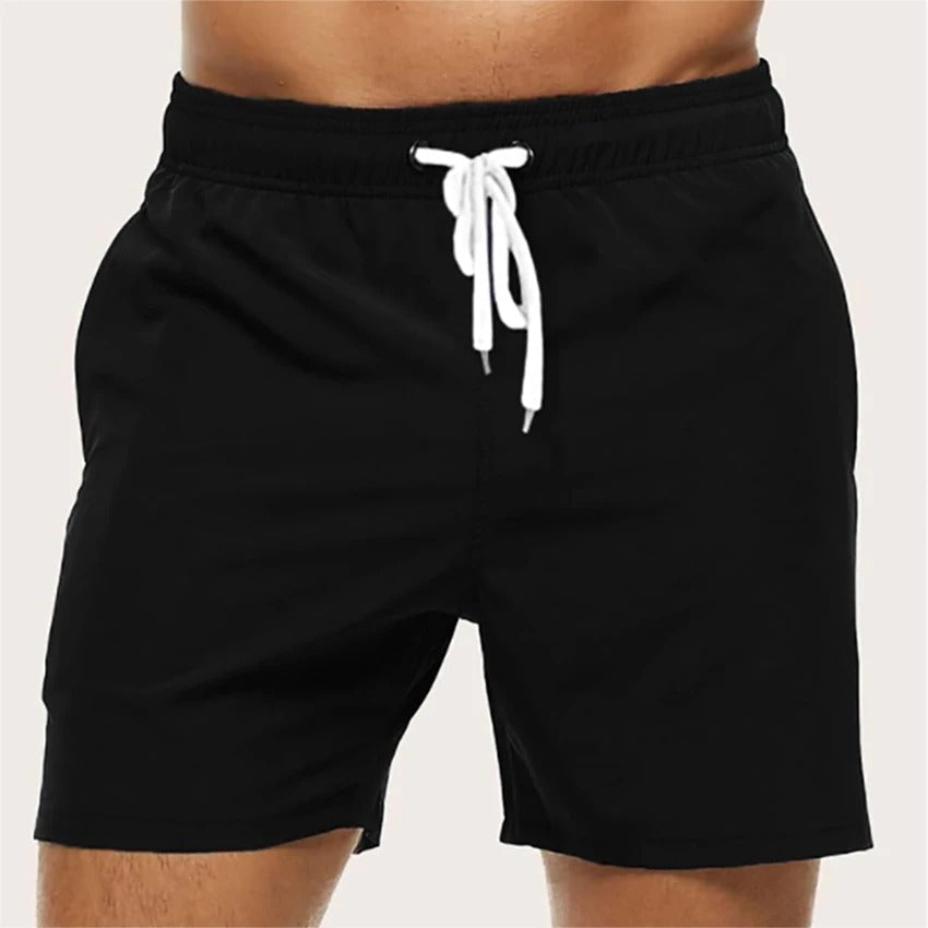 Men's Quick-Dry Swim Shorts with Elastic Waistband for the Beach