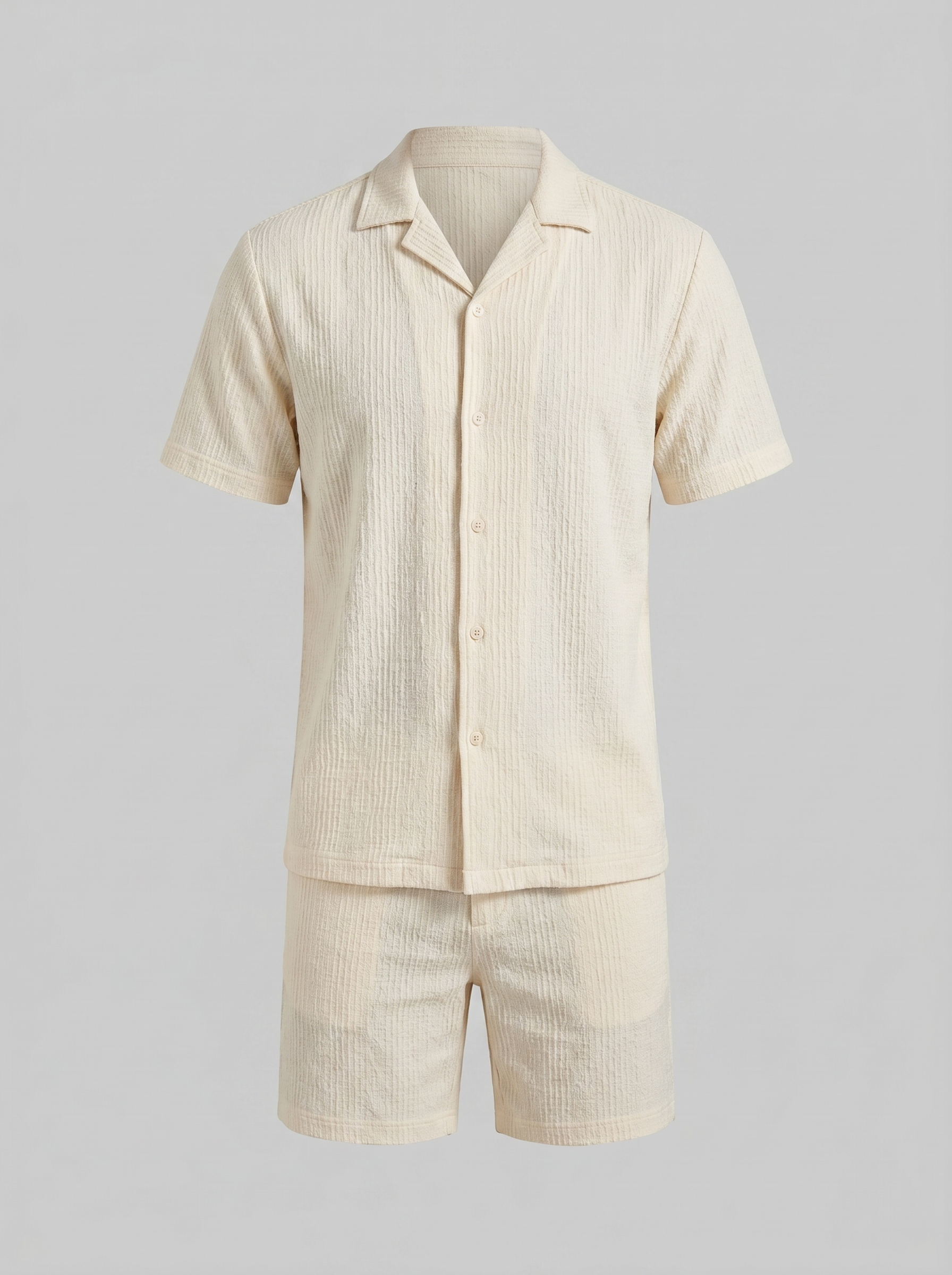Men's Camp Shirt Shorts Jacquard Wave Summer