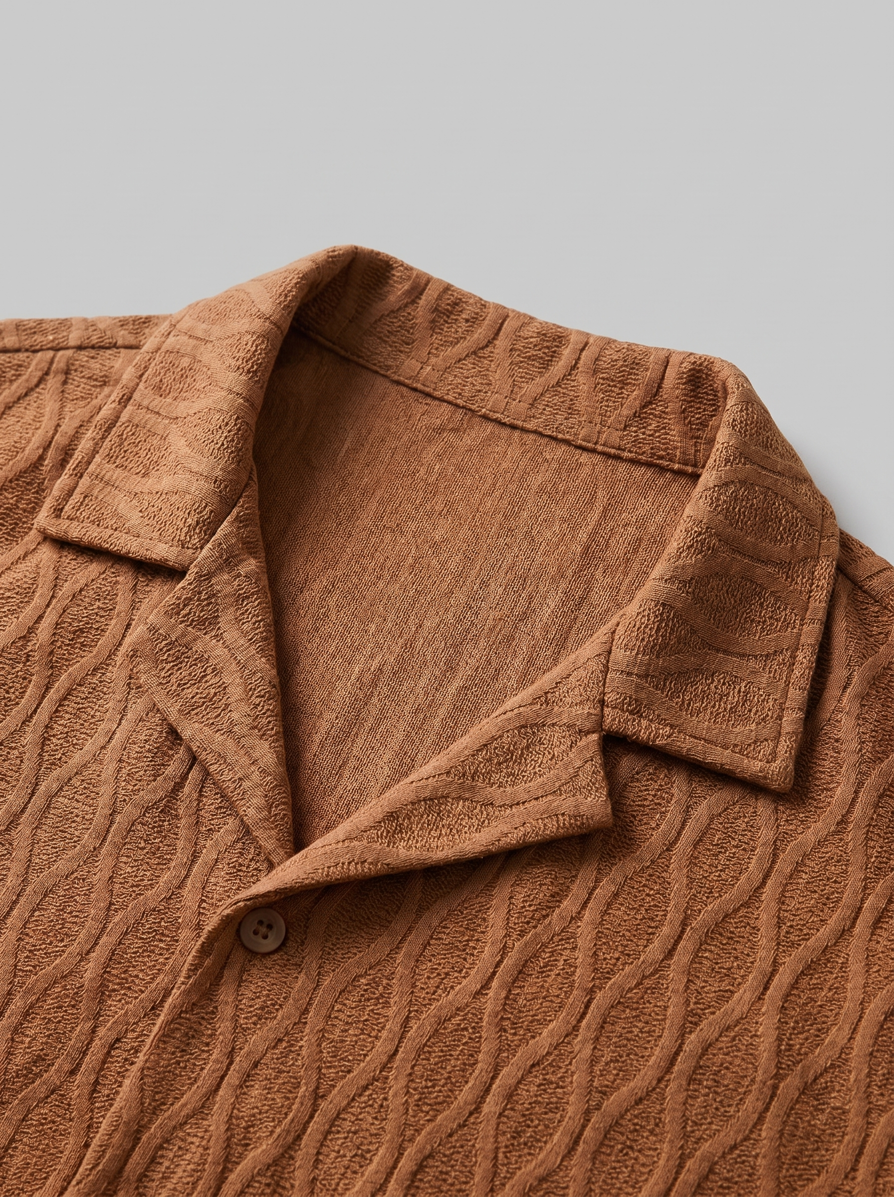 Men's Camp Shirt Shorts Jacquard Wave Summer