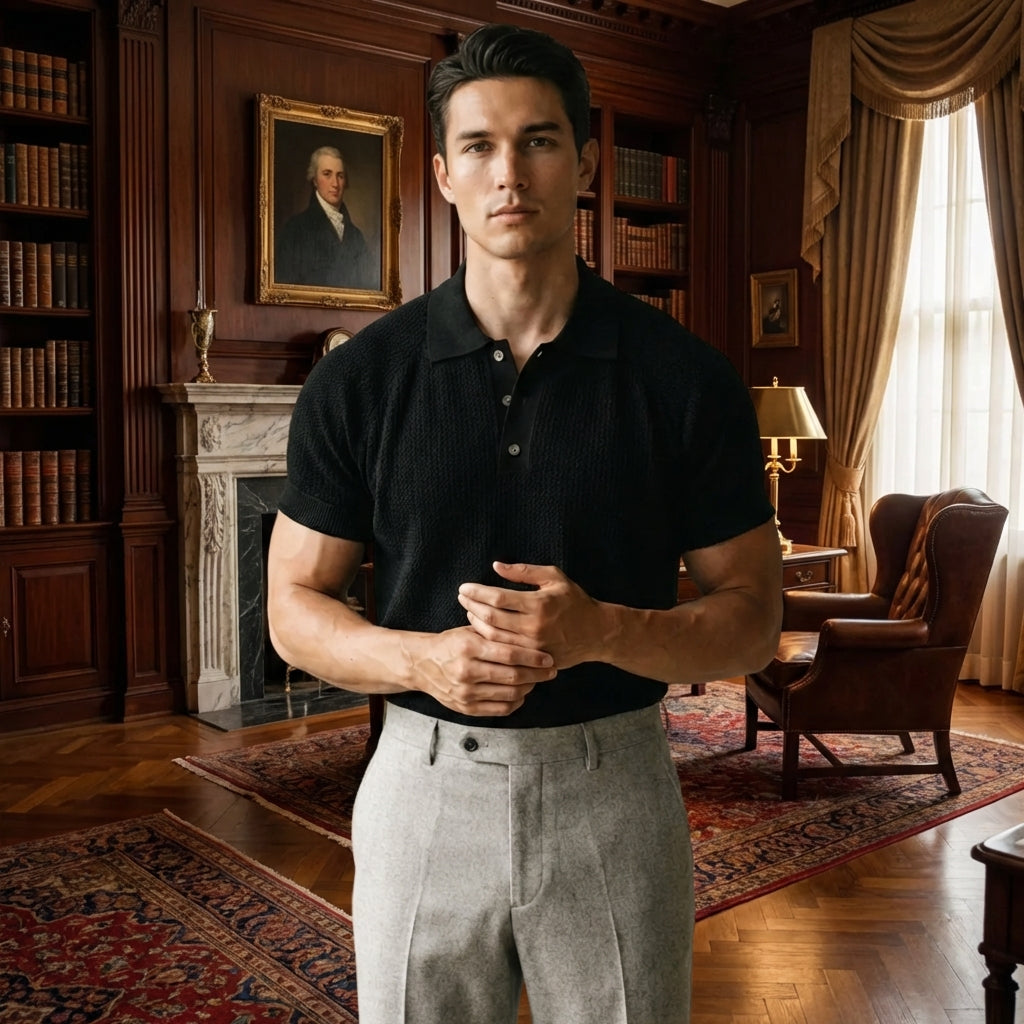 OLDMONEYLOOK | Men’s Refined Summer Knit Shirt