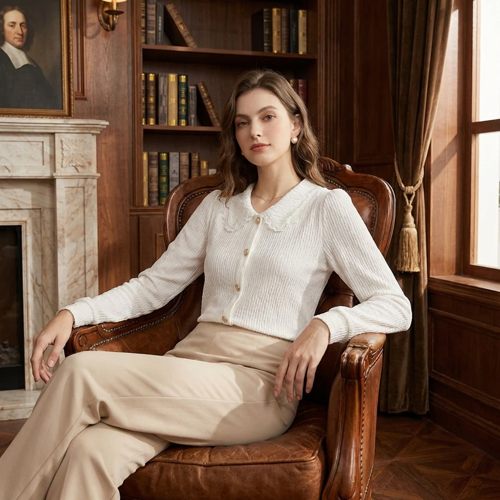OLDMONEYLOOK | Women’s Refined Classic Cotton Shirt