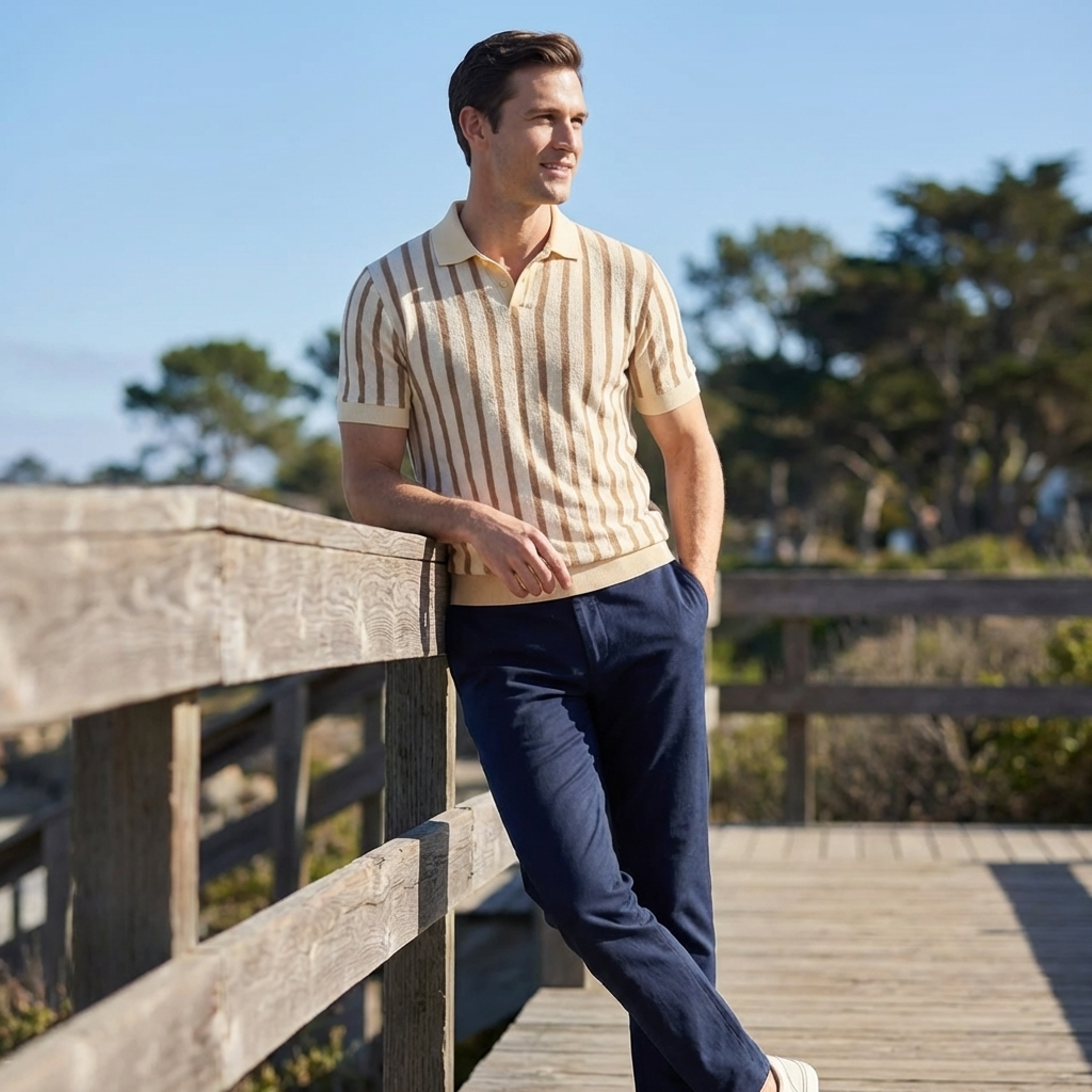 OLDMONEYLOOK | Men’s Classic Knit Polo Shirt