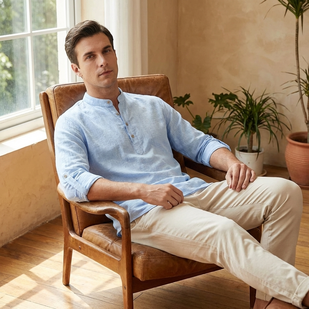 OLDMONEYLOOK | Men’s Classic Linen Summer Shirt
