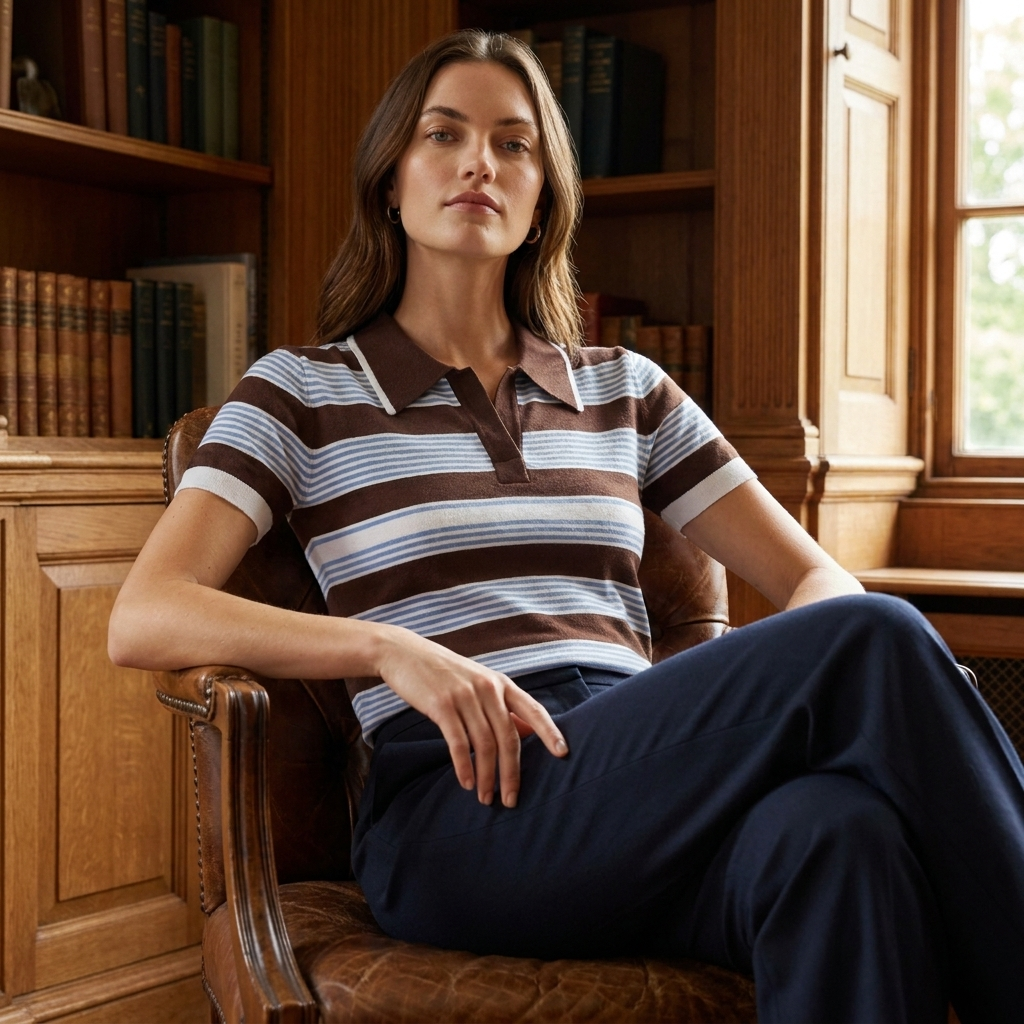 OLDMONEYLOOK | Women’s Classic Striped Summer Blouse
