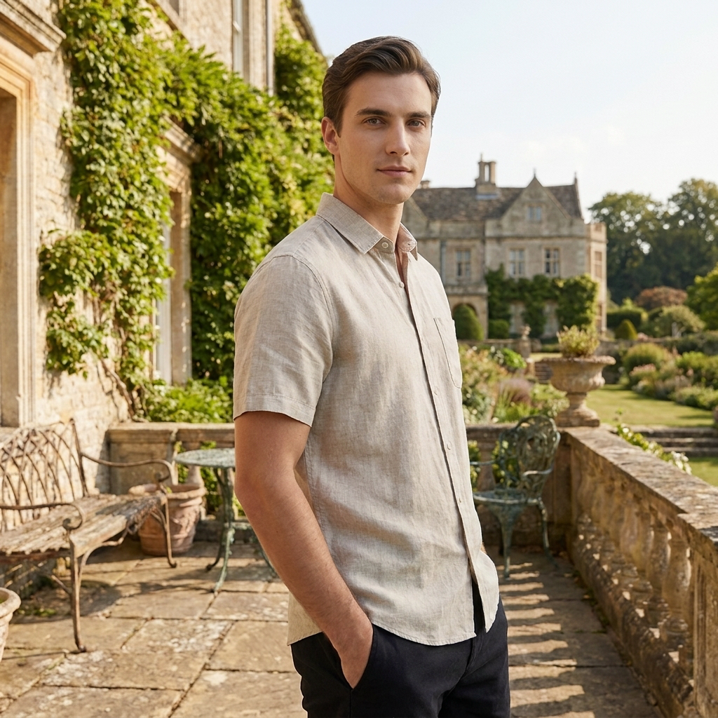 OLDMONEYLOOK | Men's Classic Linen Short Sleeve Shirt