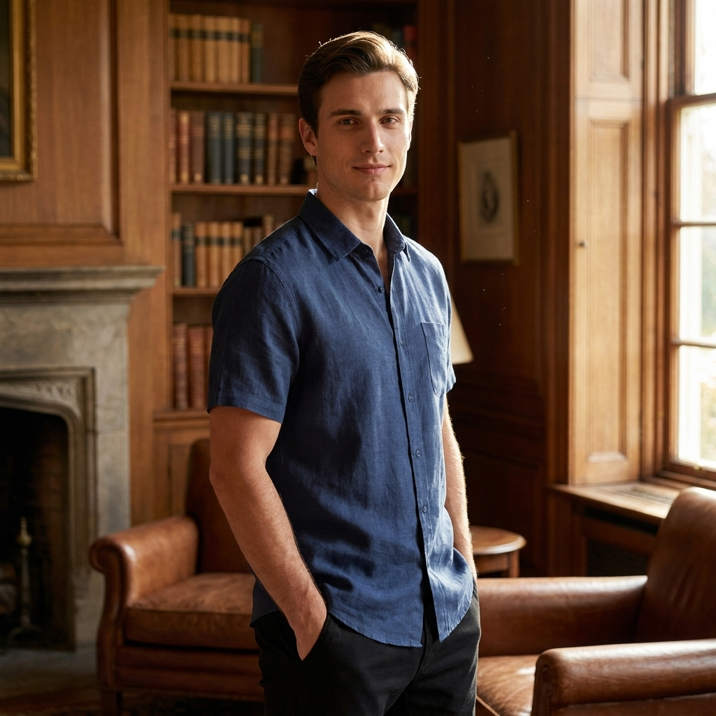 OLDMONEYLOOK | Men's Classic Linen Short Sleeve Shirt