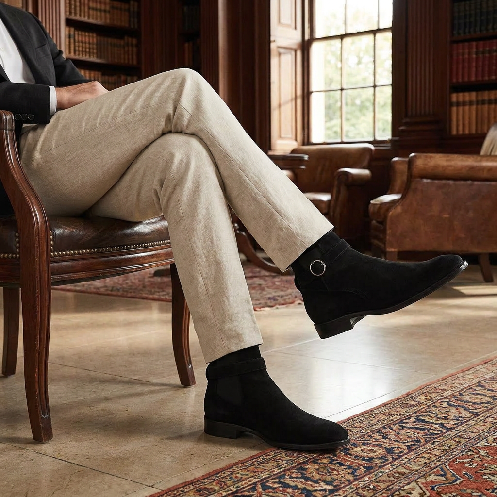 OLDMONEYLOOK | Men’s Refined Black Leather Ankle Boots