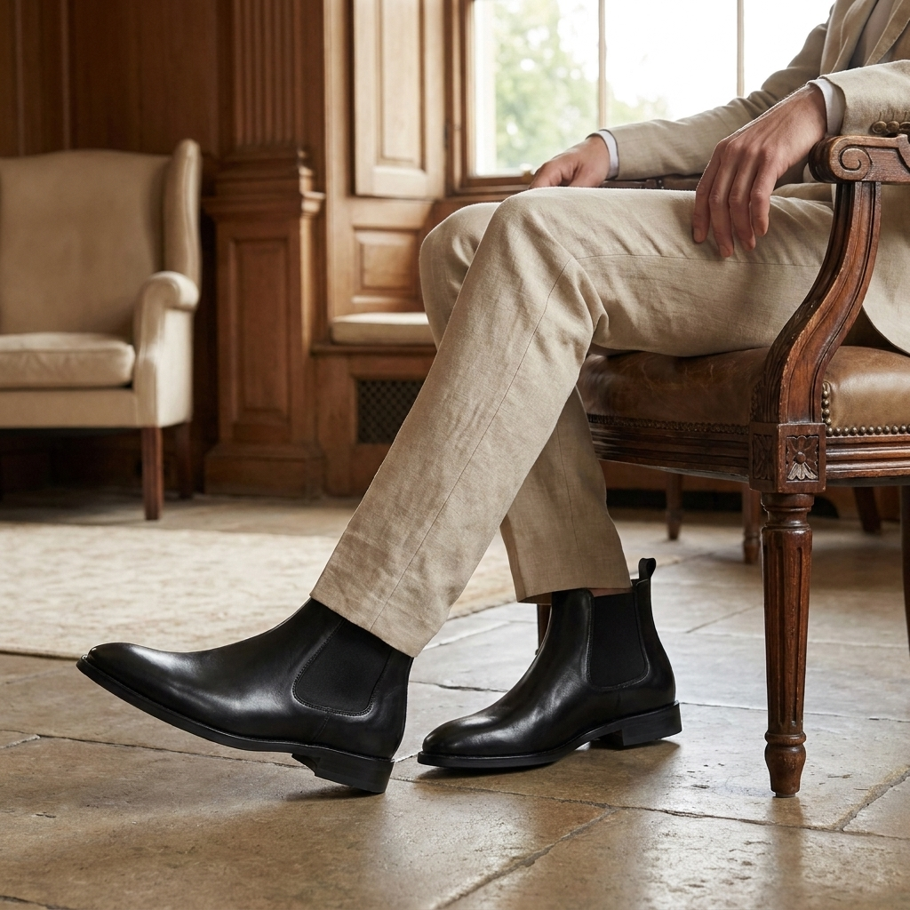 OLDMONEYLOOK | Men Refined Slip-On Chelsea Boots Classic