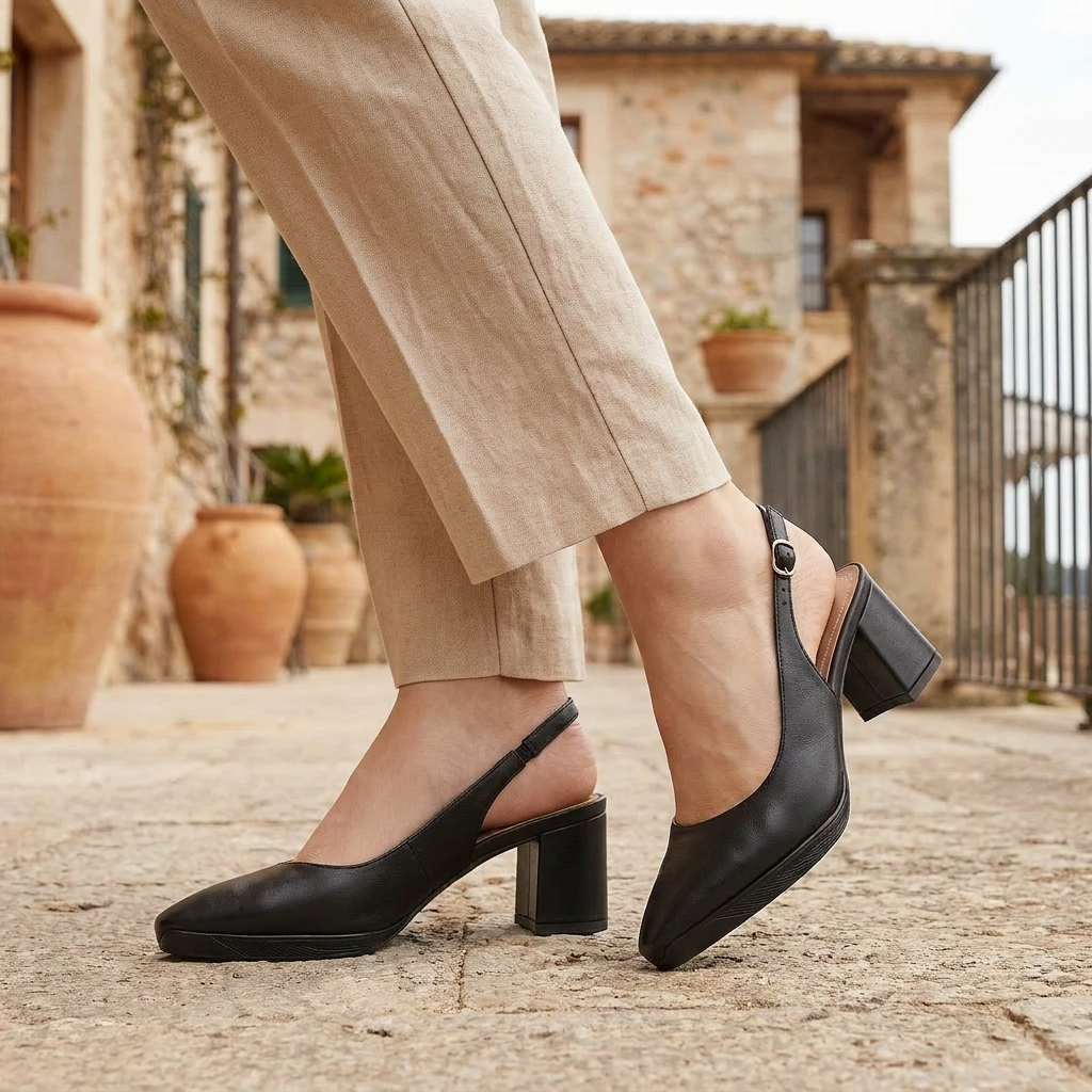 OLDMONEYLOOK | Women’s Refined Square Toe Heel Sandals