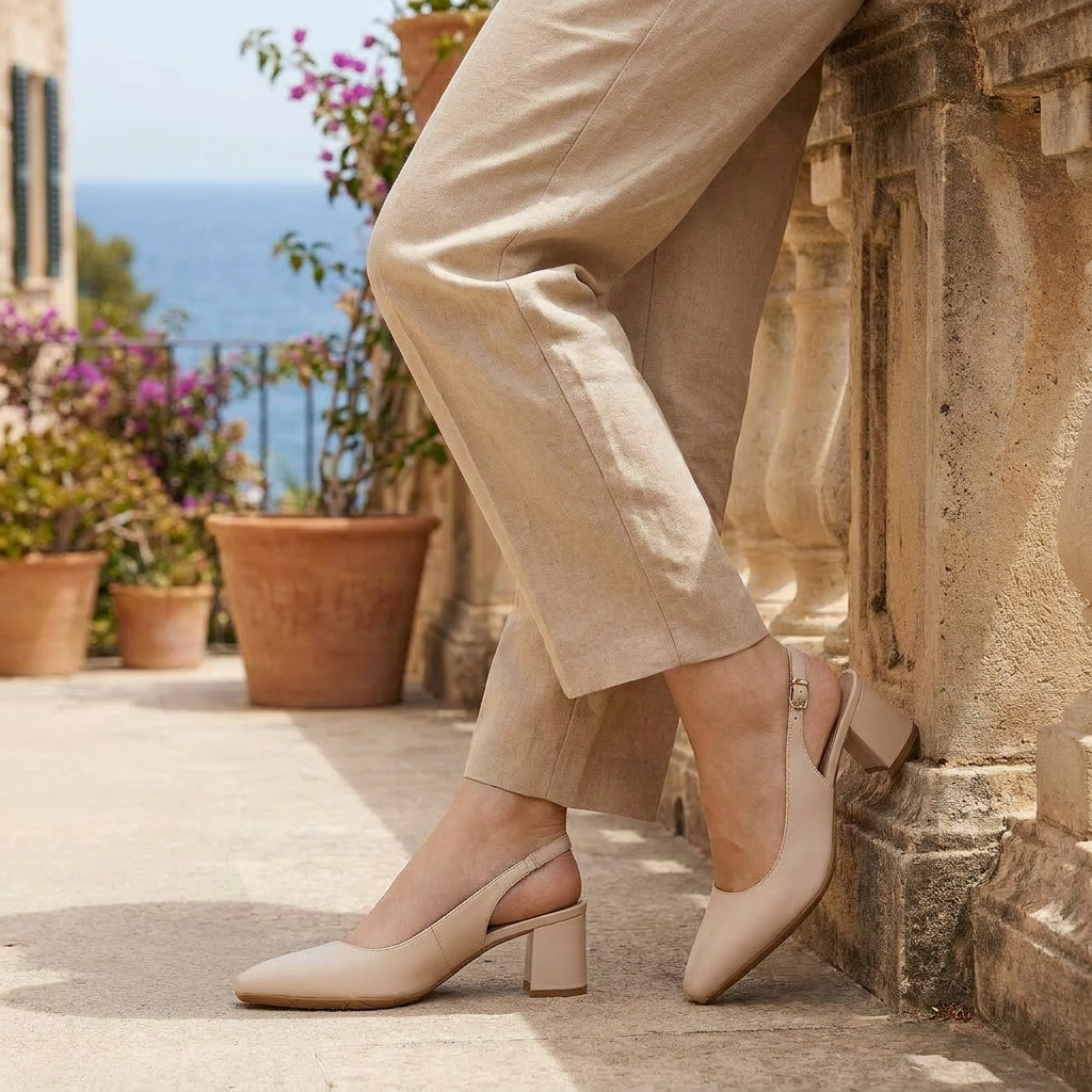 OLDMONEYLOOK | Women’s Refined Square Toe Heel Sandals