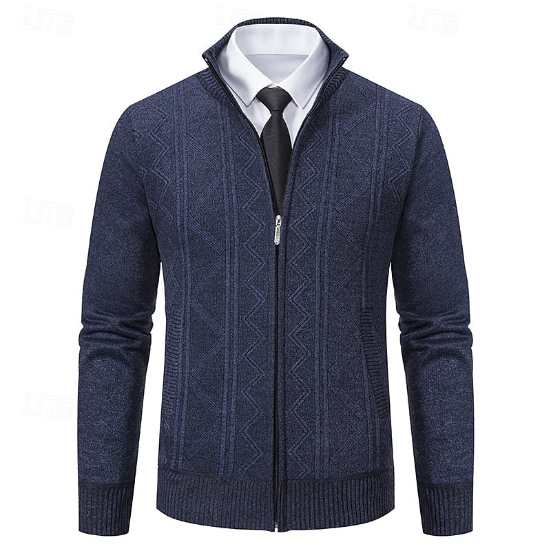 Fletcher | Textured Stand-Up Collar Cardigan