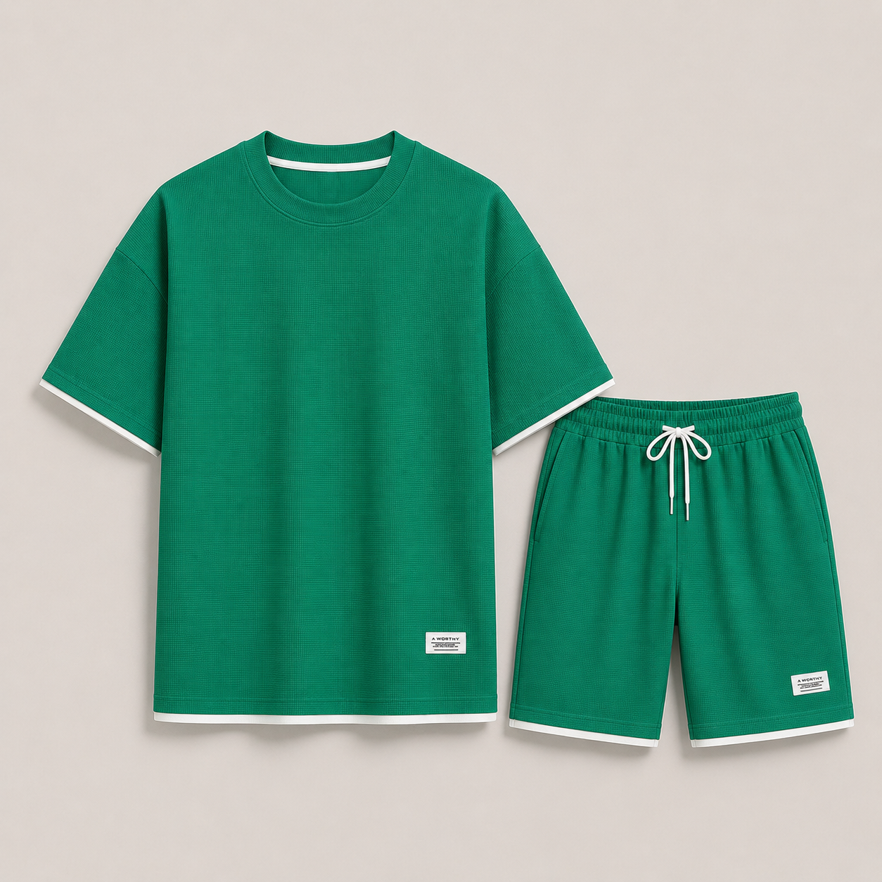 Men's Waffle Set with T-Shirt and Shorts