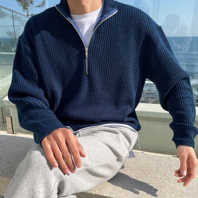 OLD MONEY Half-Zip Sweater