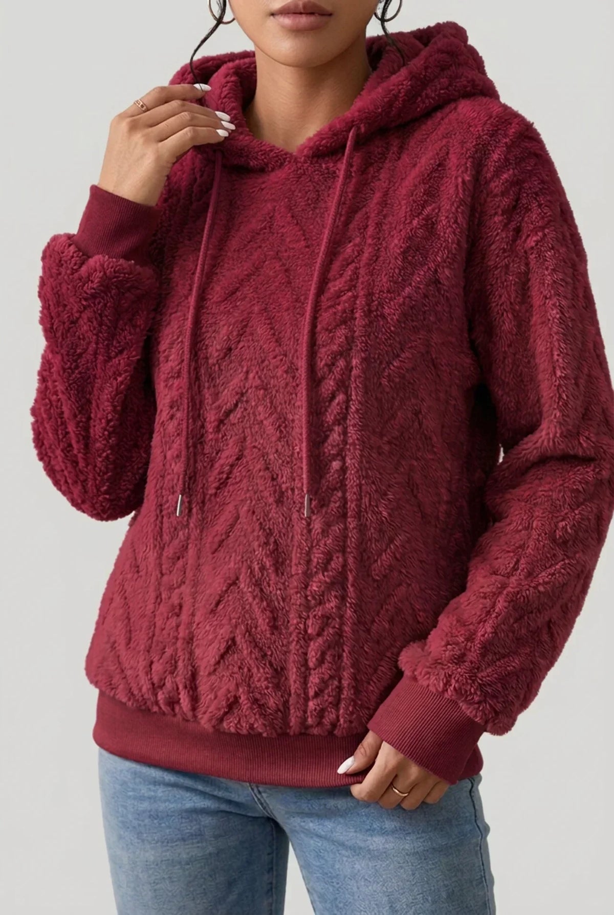 Women's Cable Knit Hoodie | Soft and Cozy Comfort