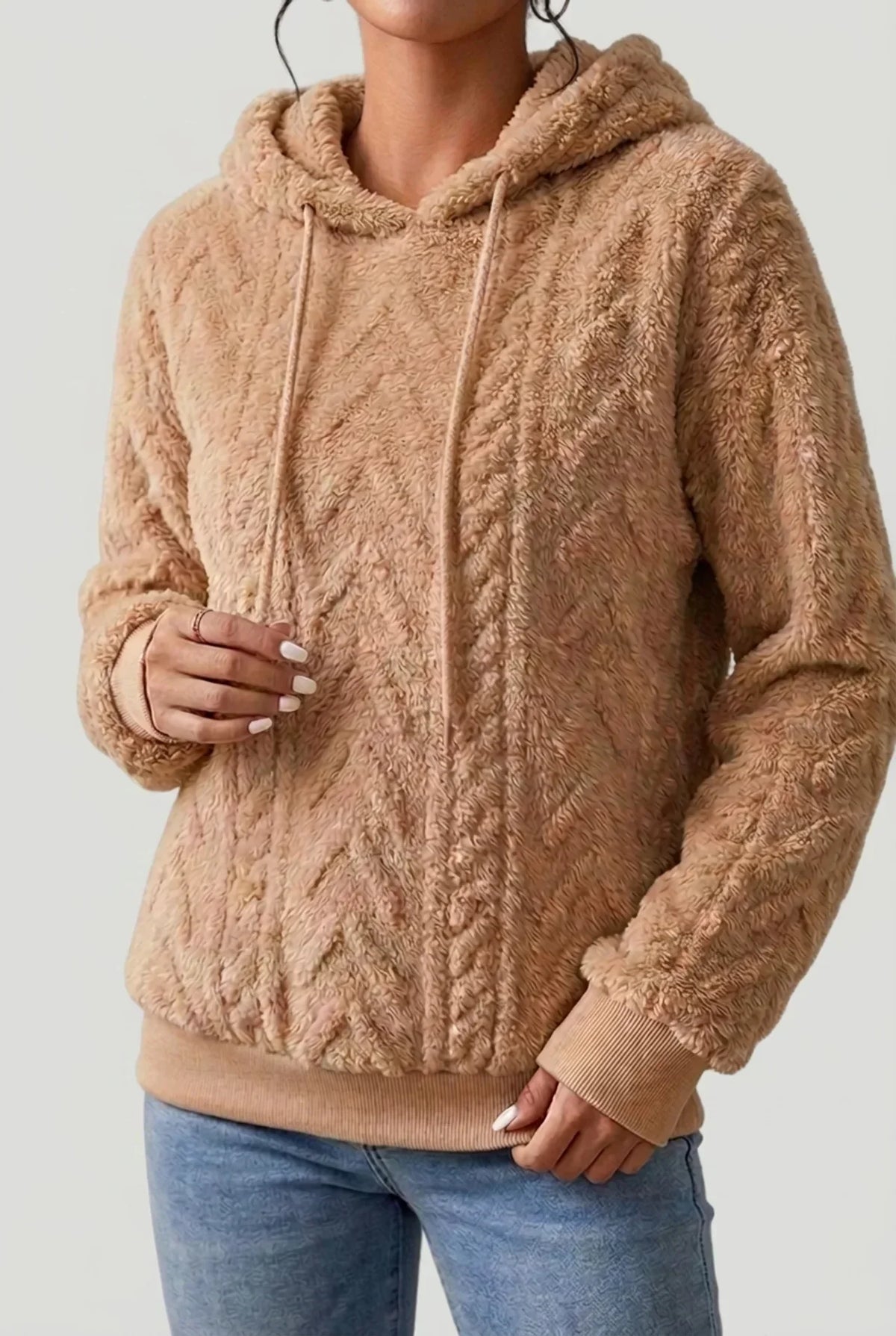 Women's Cable Knit Hoodie | Soft and Cozy Comfort
