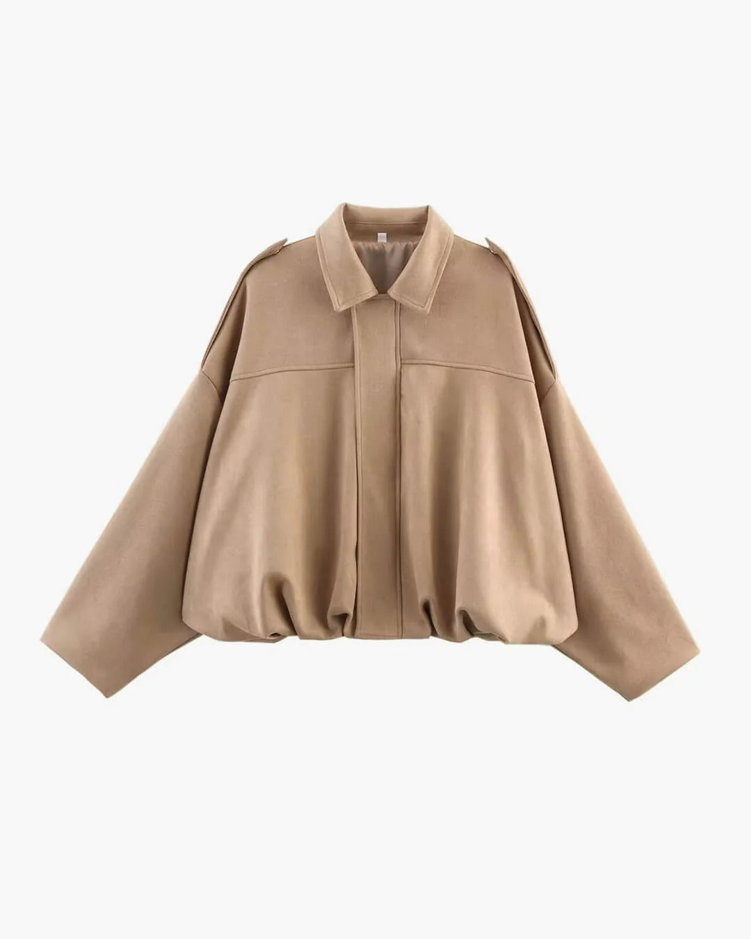 Bomber Jacket for Women in Suede with Ribbed Cuffs