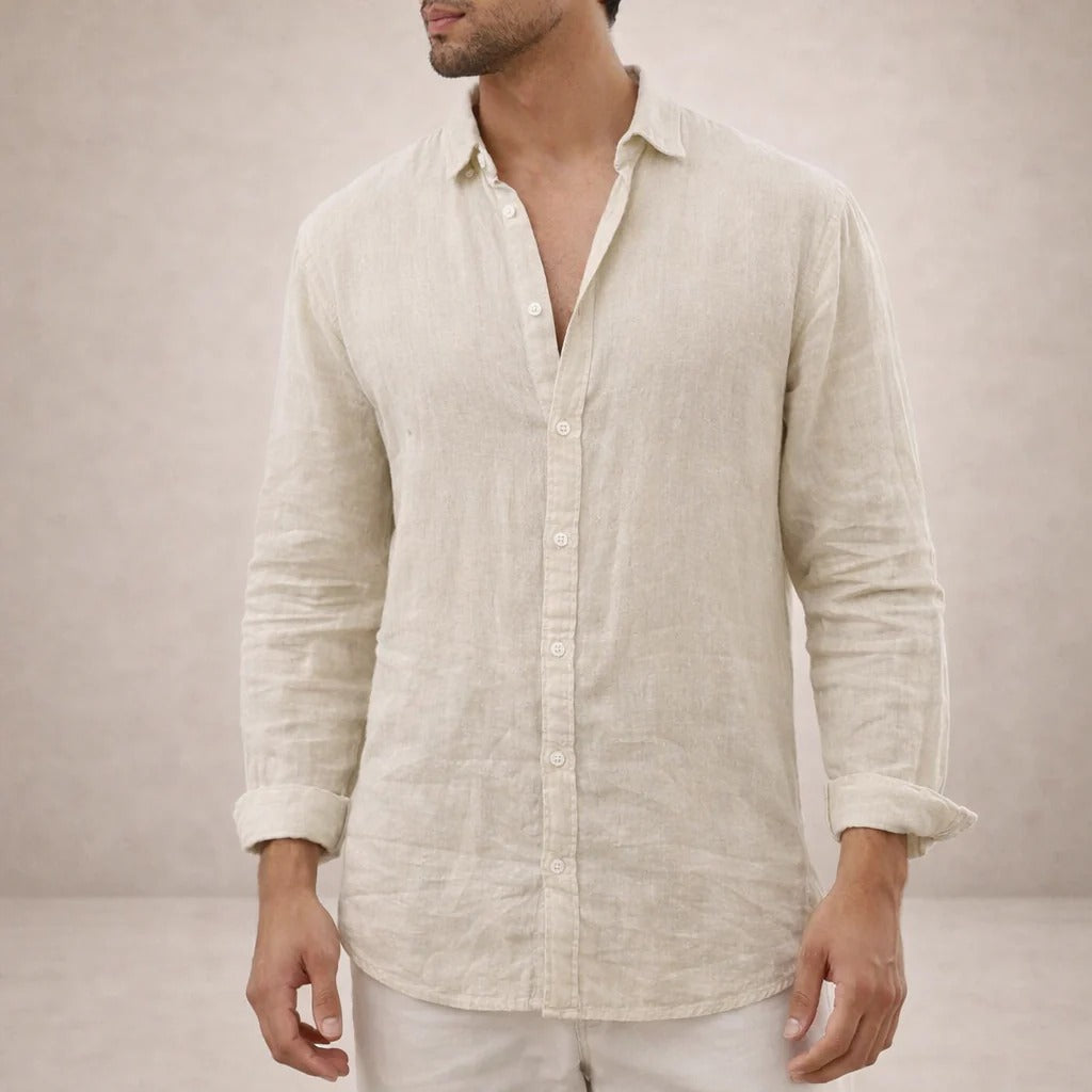 The Sardinia Men's Casual Linen Button-Up Shirt