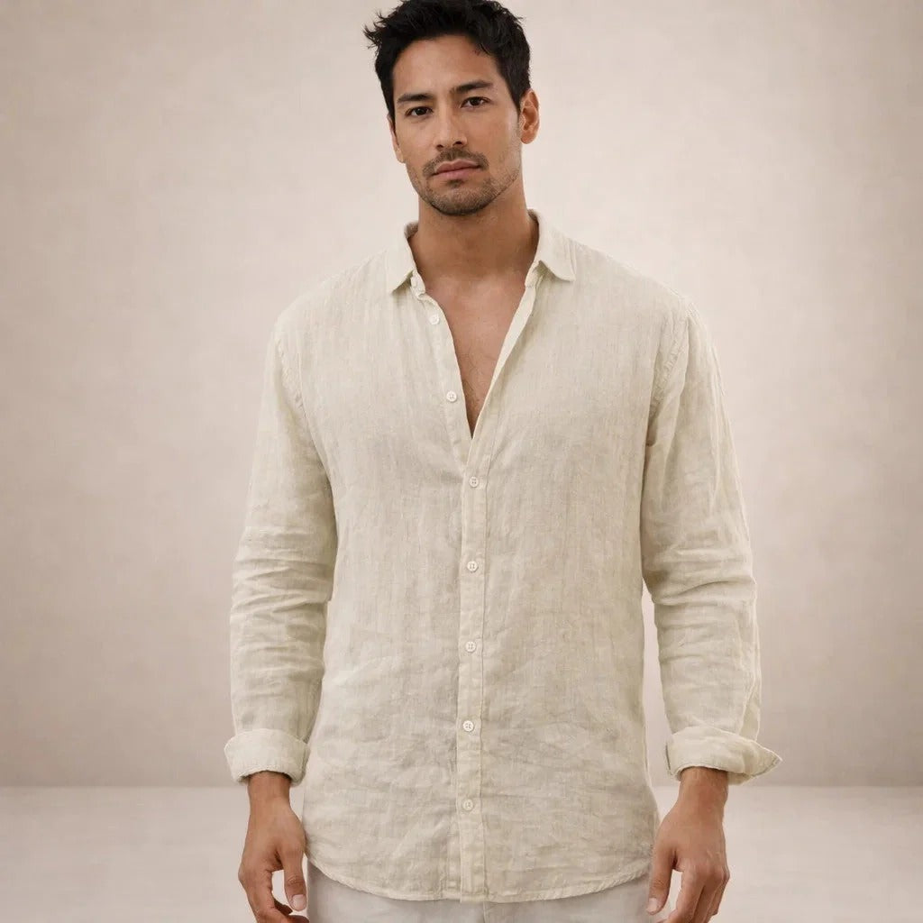 The Sardinia Men's Casual Linen Button-Up Shirt