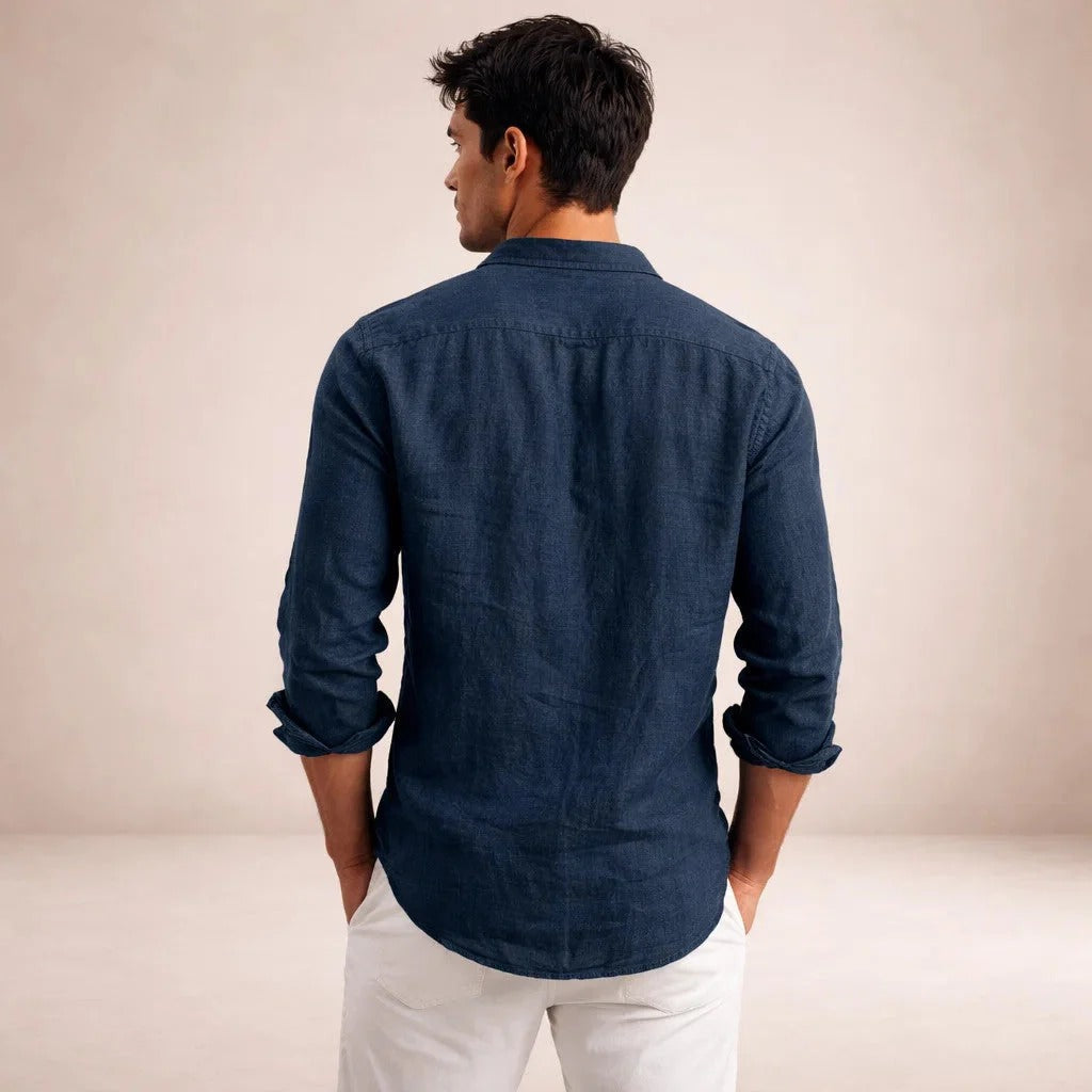 The Sardinia Men's Casual Linen Button-Up Shirt