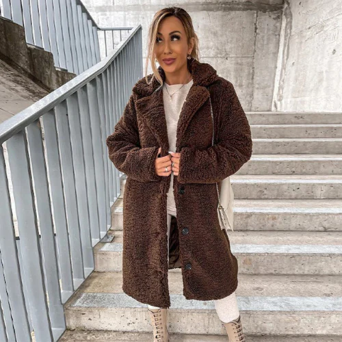 Teddy Coat for Women with Buttons