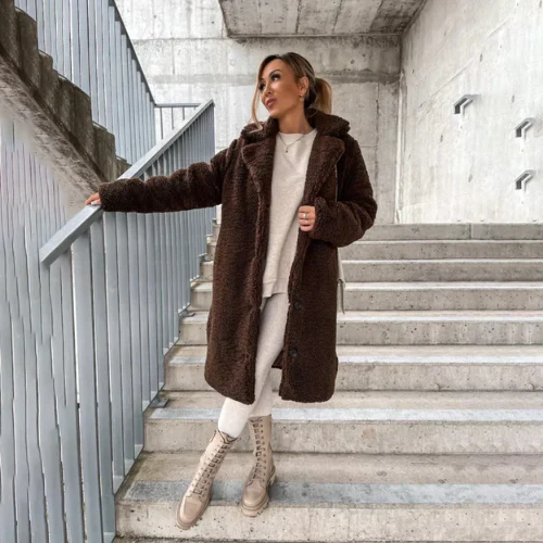 Teddy Coat for Women with Buttons