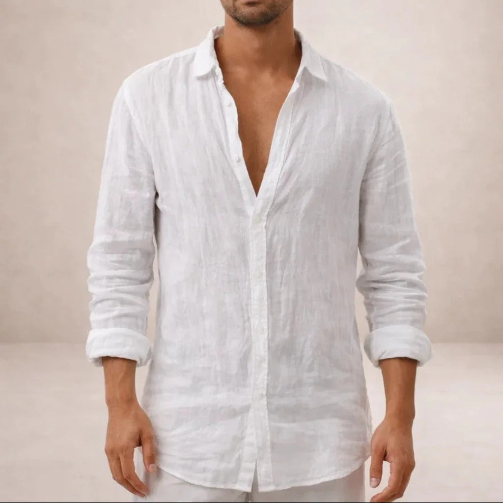 The Tuscany Men's Relaxed Fit Linen Button-Up Shirt