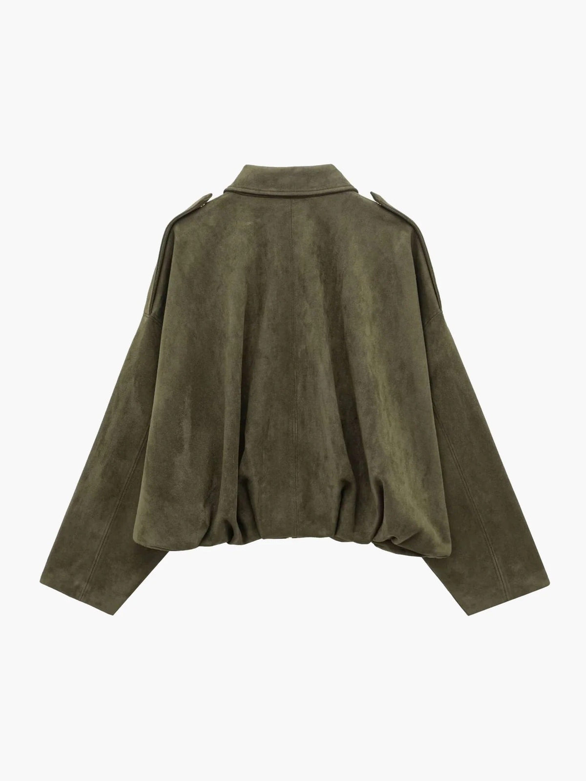 Bomber Jacket for Women in Suede with Ribbed Cuffs