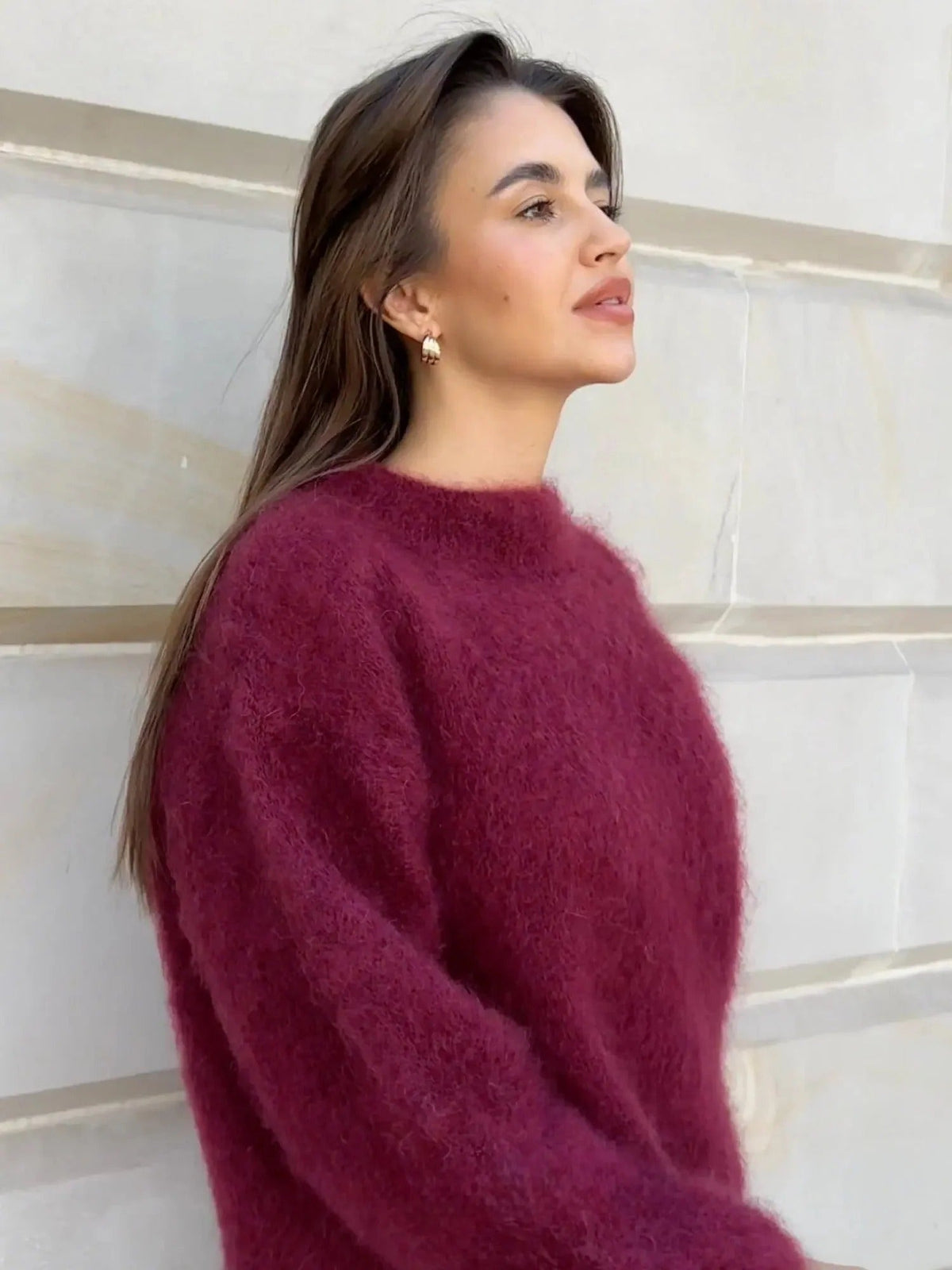 Mohair Jumper Ladies Oversized with Round Neck