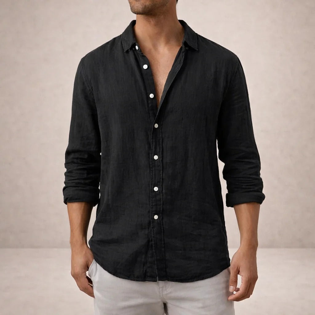 The Sardinia Men's Casual Linen Button-Up Shirt