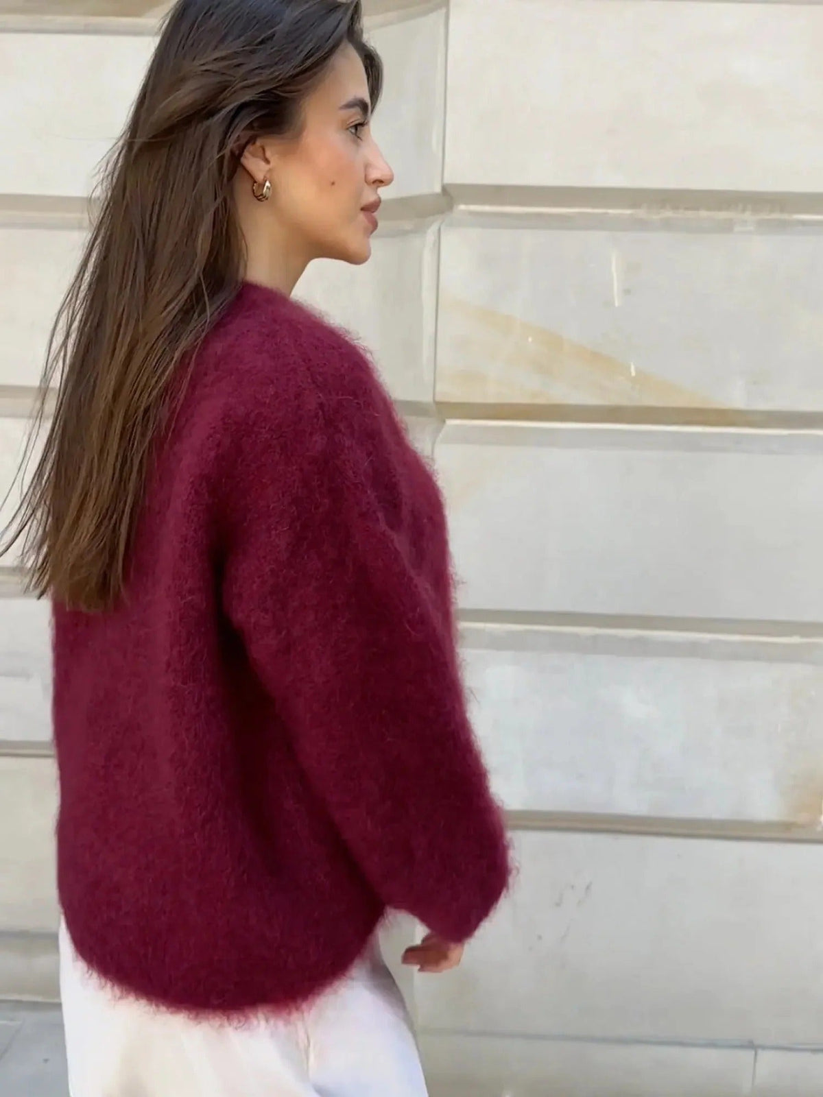 Mohair Jumper Ladies Oversized with Round Neck