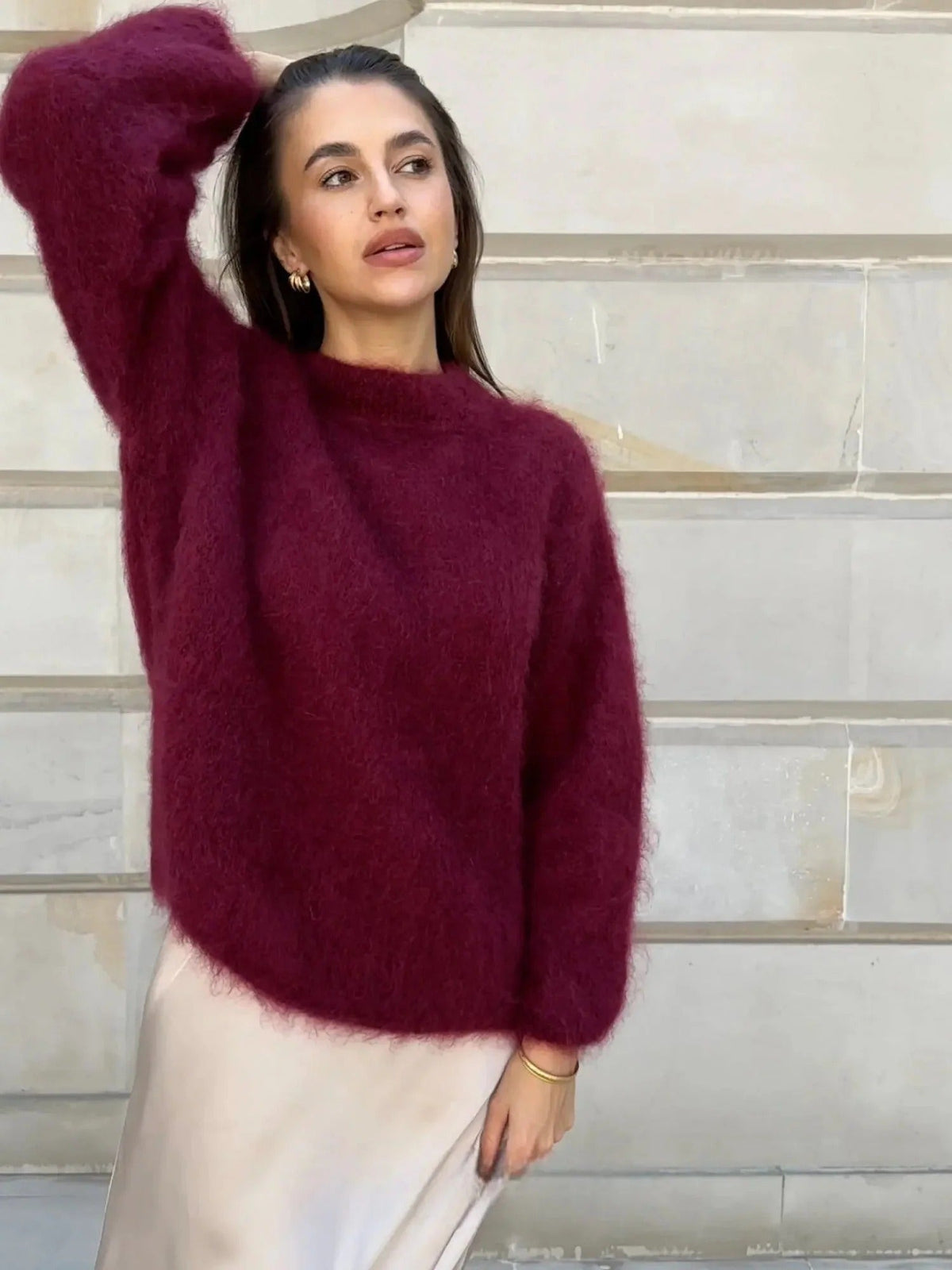Mohair Jumper Ladies Oversized with Round Neck