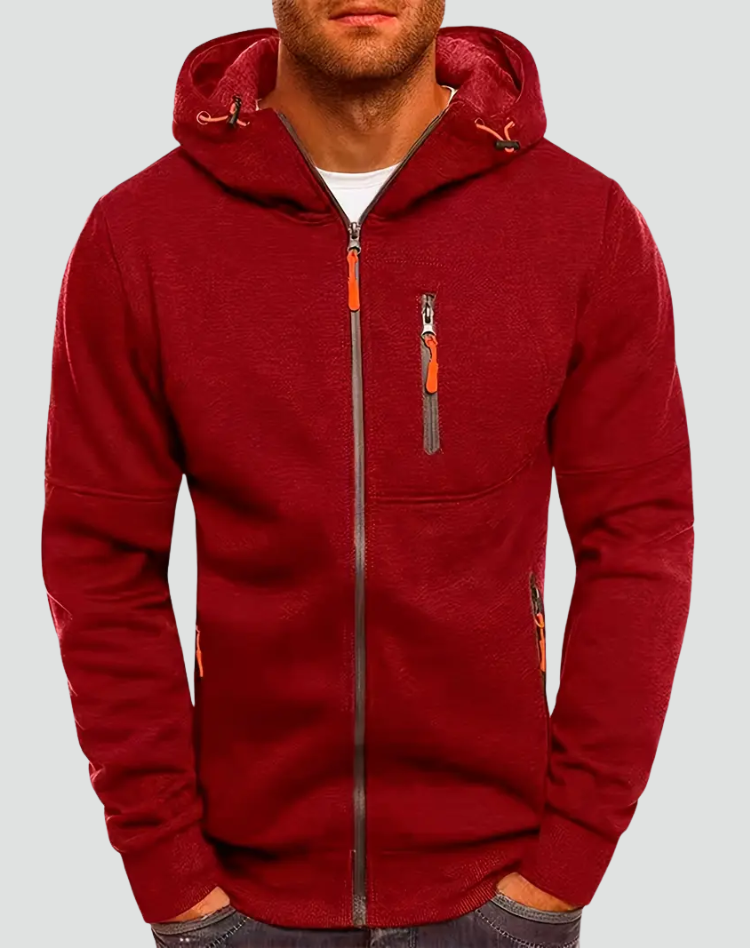 Men's Hoodie with Full Zip and Pockets