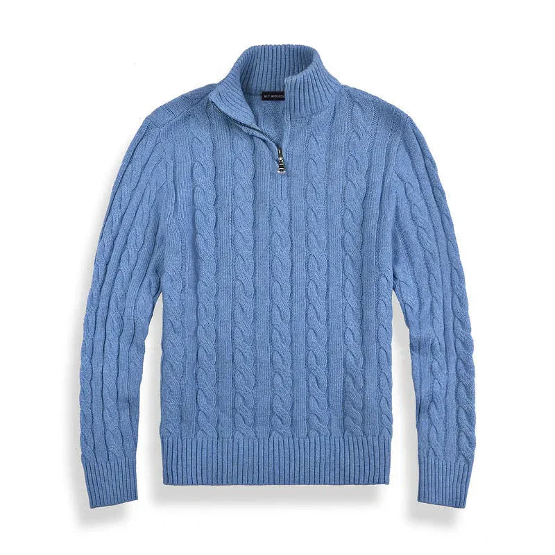 Men's Half Zip Cable Knit Sweater