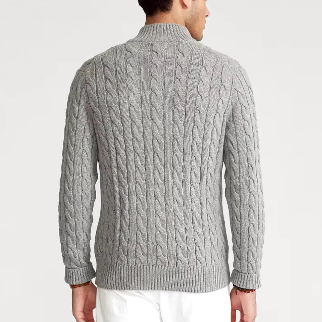 Men's Half Zip Cable Knit Sweater