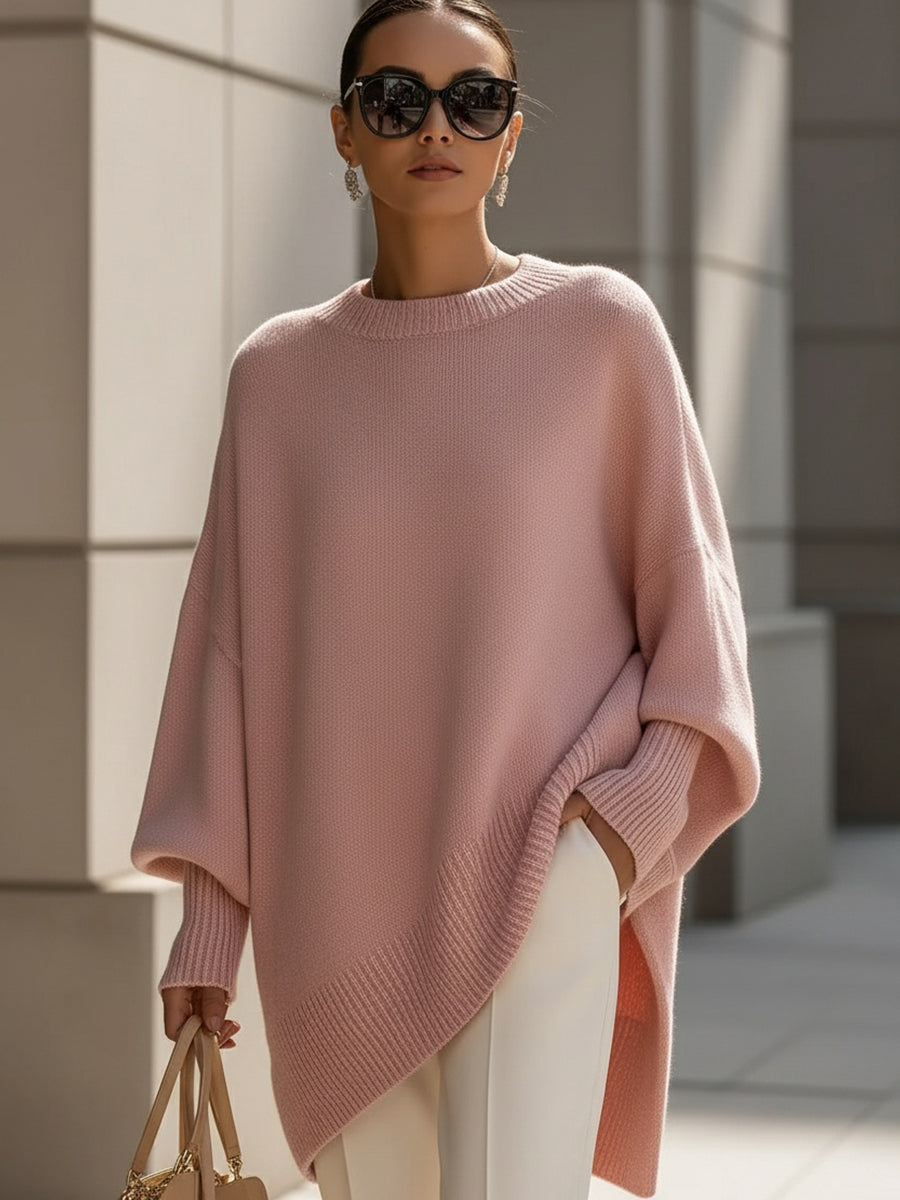 Chic Jersey Top with Asymmetrical Hemline
