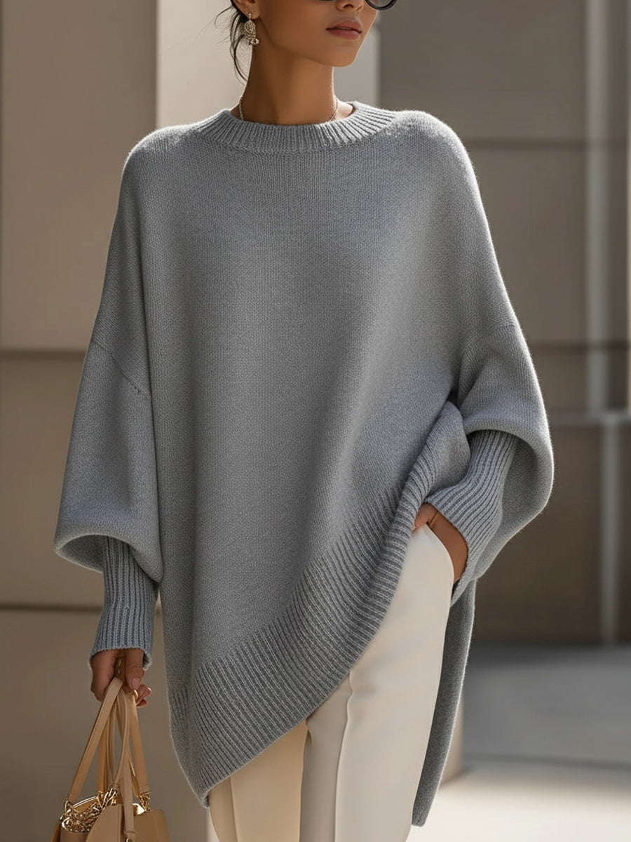 Chic Jersey Top with Asymmetrical Hemline