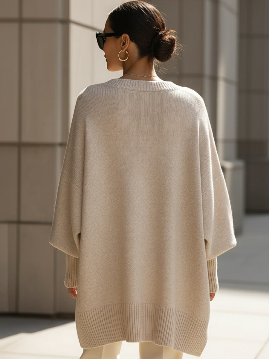 Chic Jersey Top with Asymmetrical Hemline