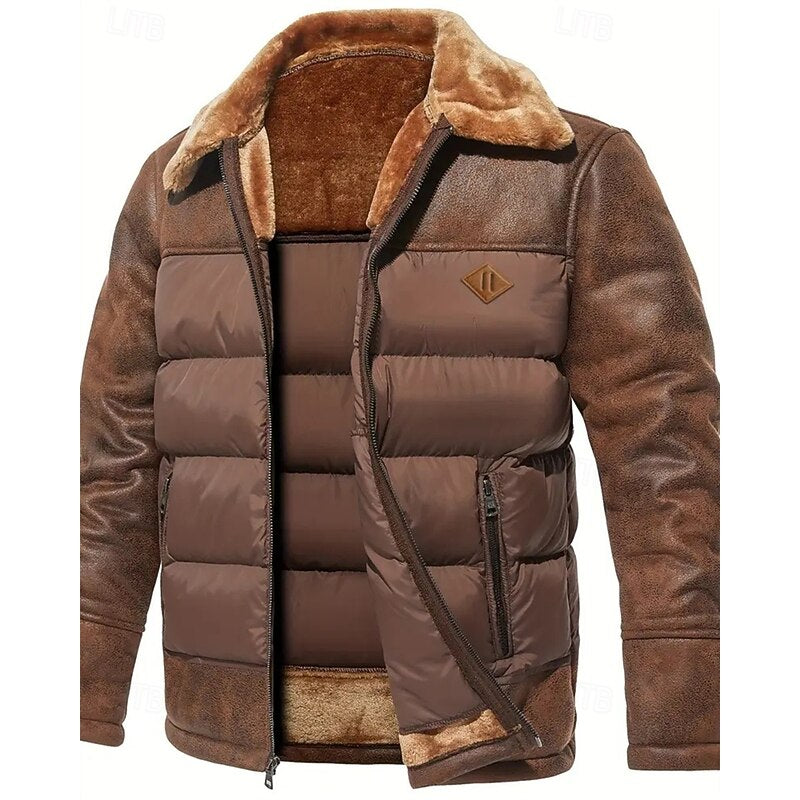 Reuben | Quilted Puffer Jacket with Fur Collar