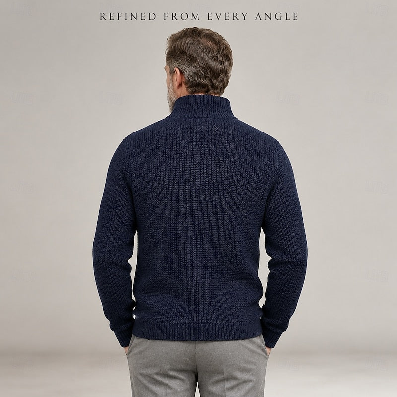 Sinclair | Textured Stand-Collar Knit Cardigan