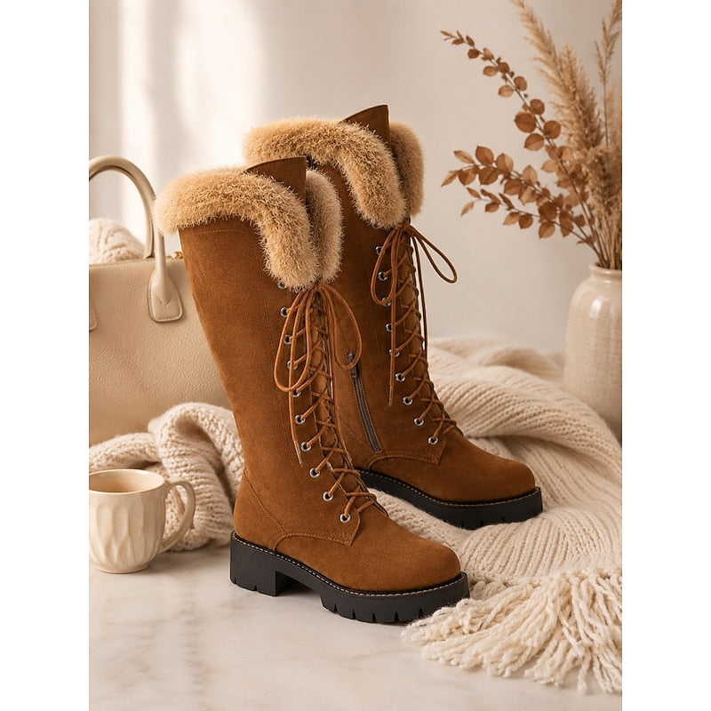Brenna | Cozy Knee-High Boots with Fur Trim