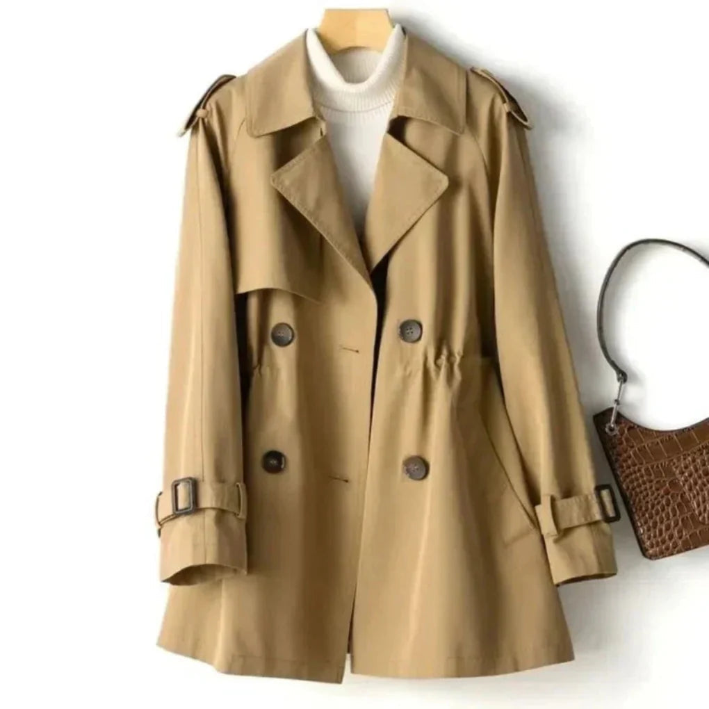 Classic Trench Coat for Women with Double-Breasted Closure