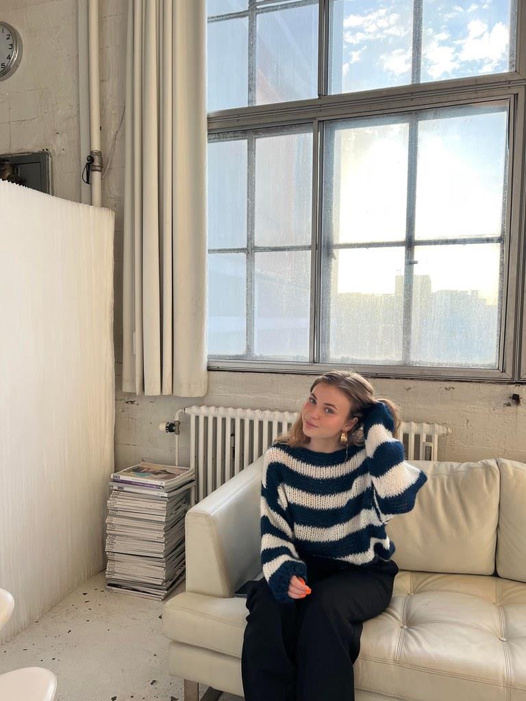Round Neck Striped Oversized Sweater