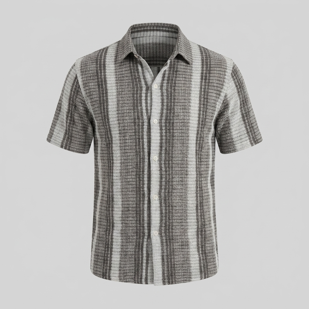 Short Sleeve Striped Shirt for Men Casual Summer
