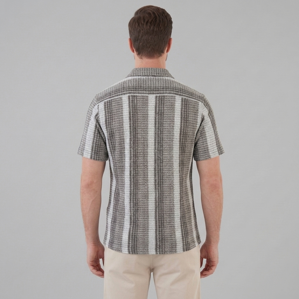 Short Sleeve Striped Shirt for Men Casual Summer