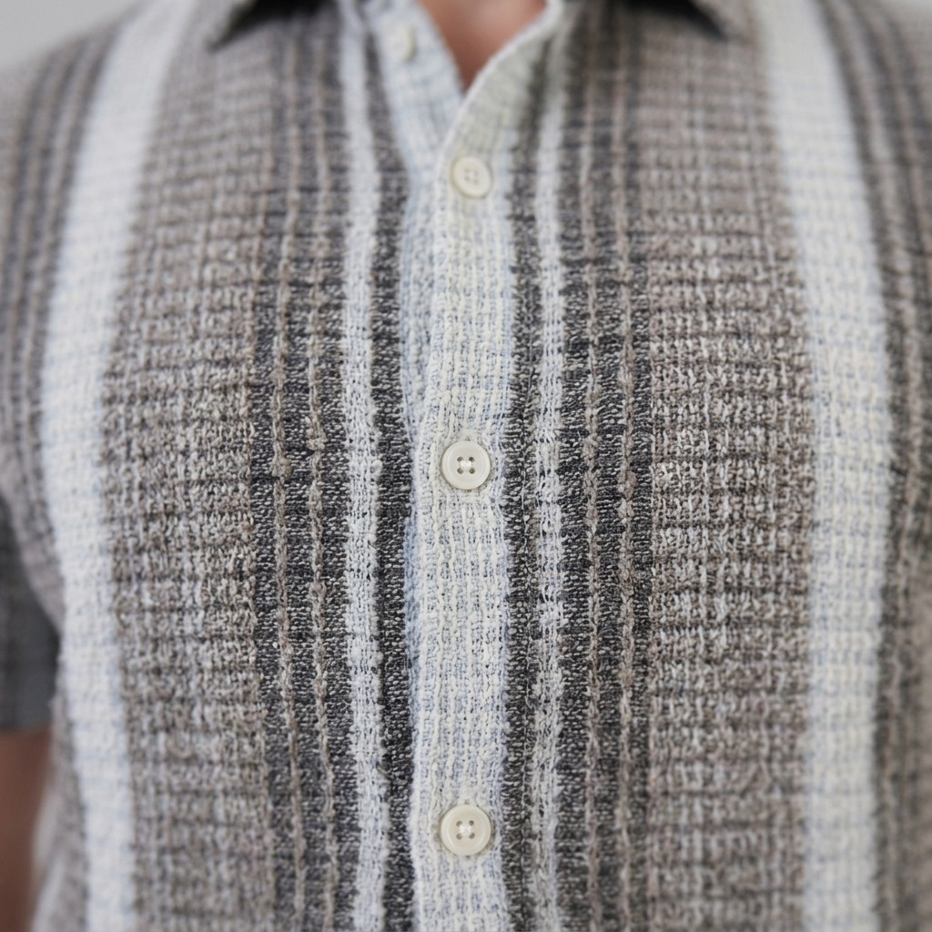 Short Sleeve Striped Shirt for Men Casual Summer