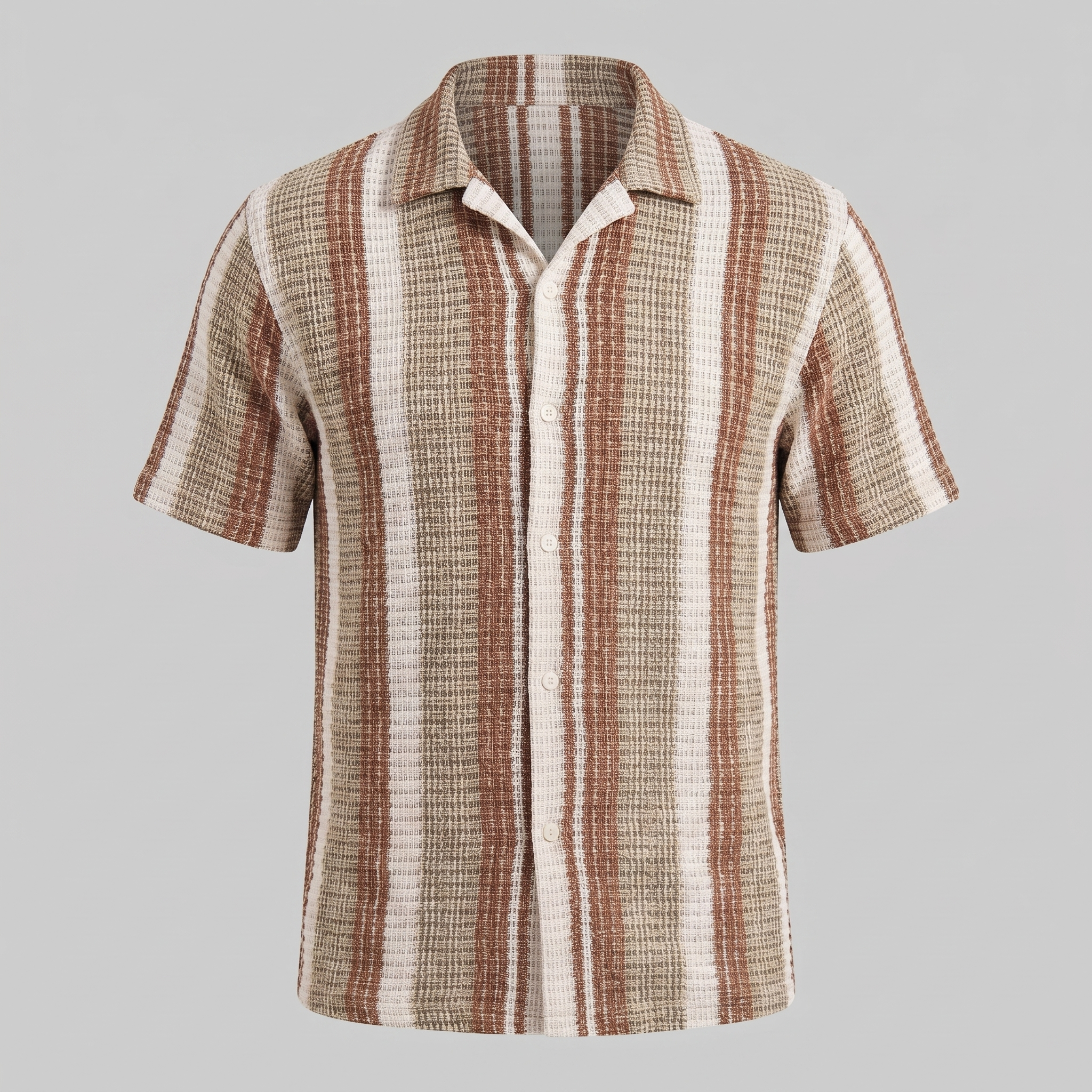 Short Sleeve Striped Shirt for Men Casual Summer