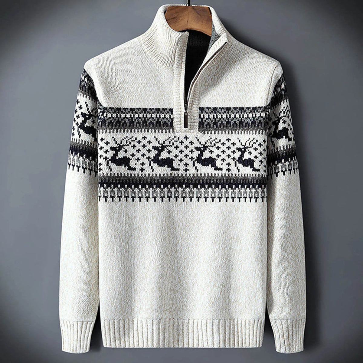 Kris | Men's Half-Zip Fair Isle Sweater